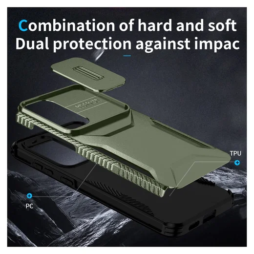 Samsung Galaxy S25 FE Hoesje Camera Slider Back Cover Schokbestendig Groen afbeelding 10