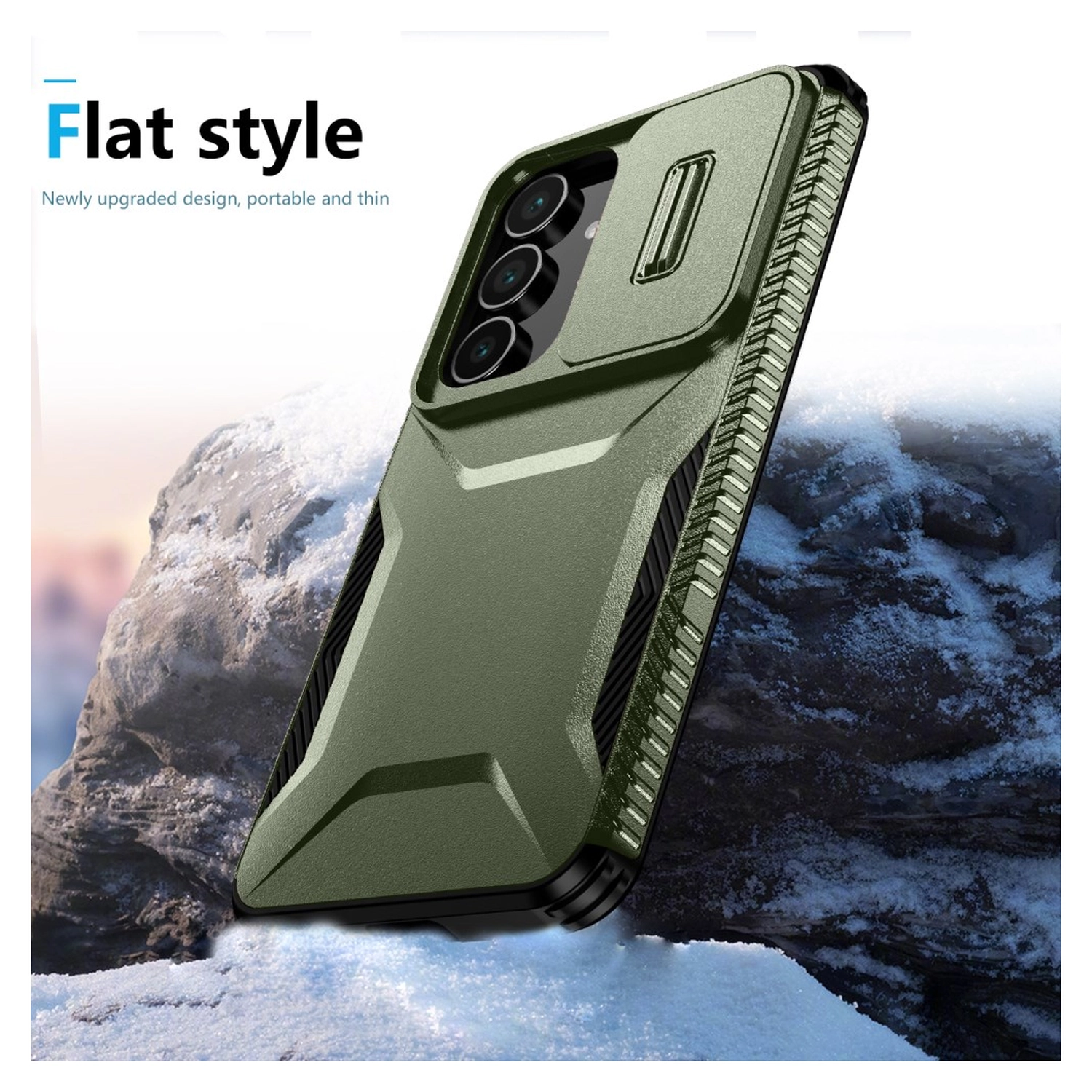 Samsung Galaxy S25 FE Hoesje Camera Slider Back Cover Schokbestendig Groen afbeelding 8