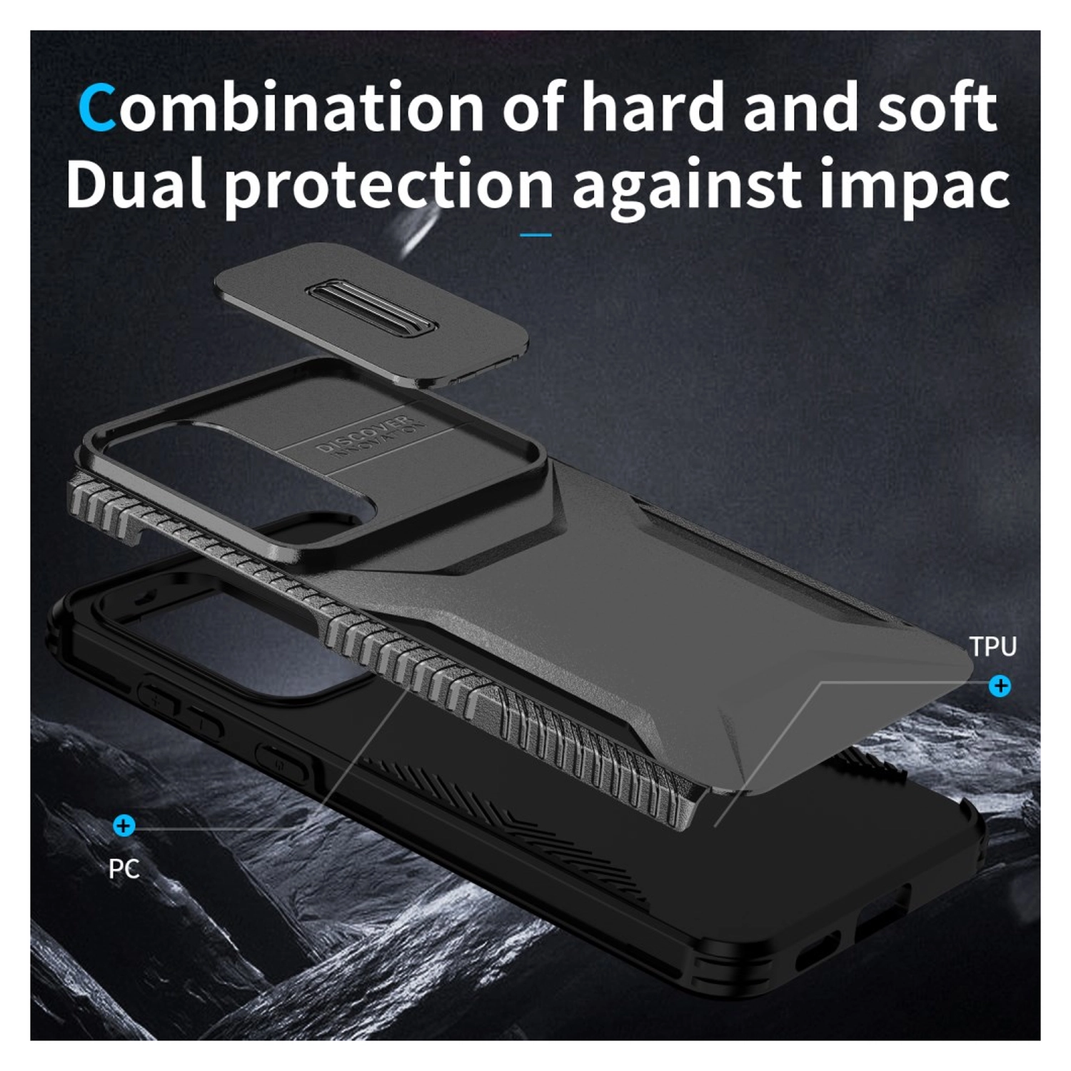 Samsung Galaxy S25 FE Hoesje Camera Slider Back Cover Schokbestendig Zwart afbeelding 10