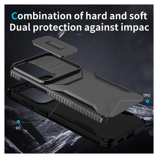 Samsung Galaxy S25 FE Hoesje Camera Slider Back Cover Schokbestendig Zwart afbeelding 10