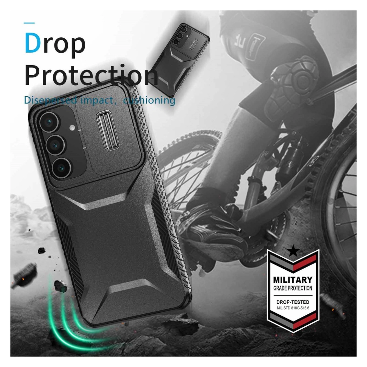 Samsung Galaxy S25 FE Hoesje Camera Slider Back Cover Schokbestendig Zwart afbeelding 5