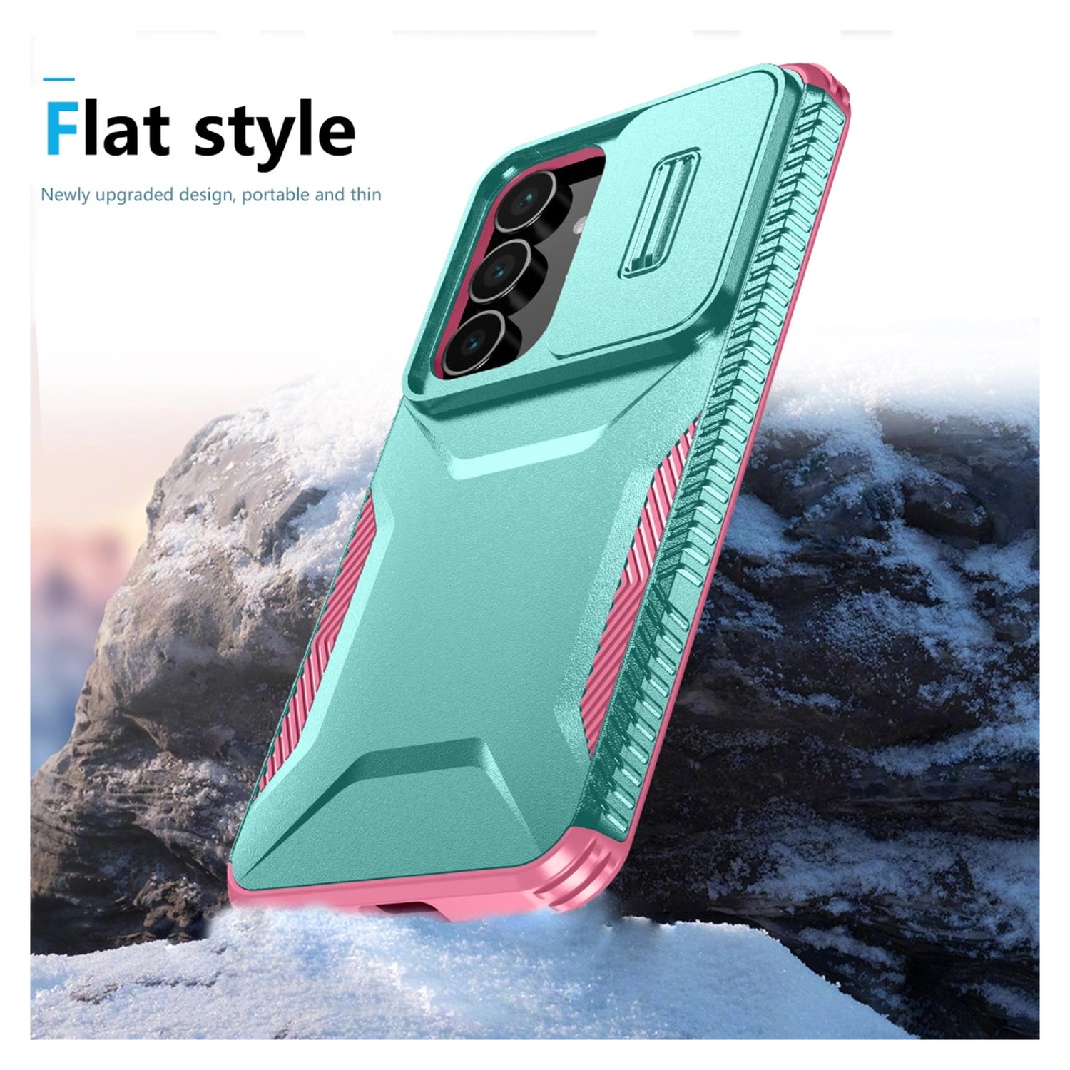 Samsung Galaxy S25 FE Hoesje Camera Slider Back Cover Schokbestendig Blauw Roze afbeelding 8