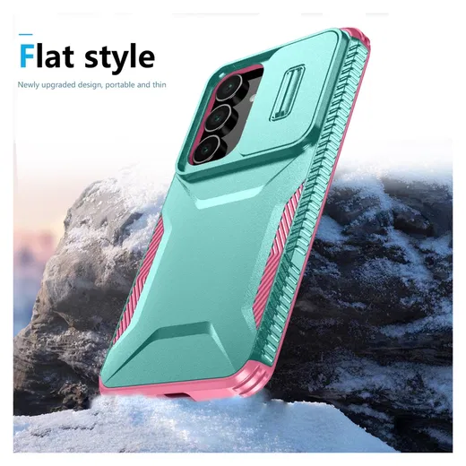 Samsung Galaxy S25 FE Hoesje Camera Slider Back Cover Schokbestendig Blauw Roze afbeelding 8