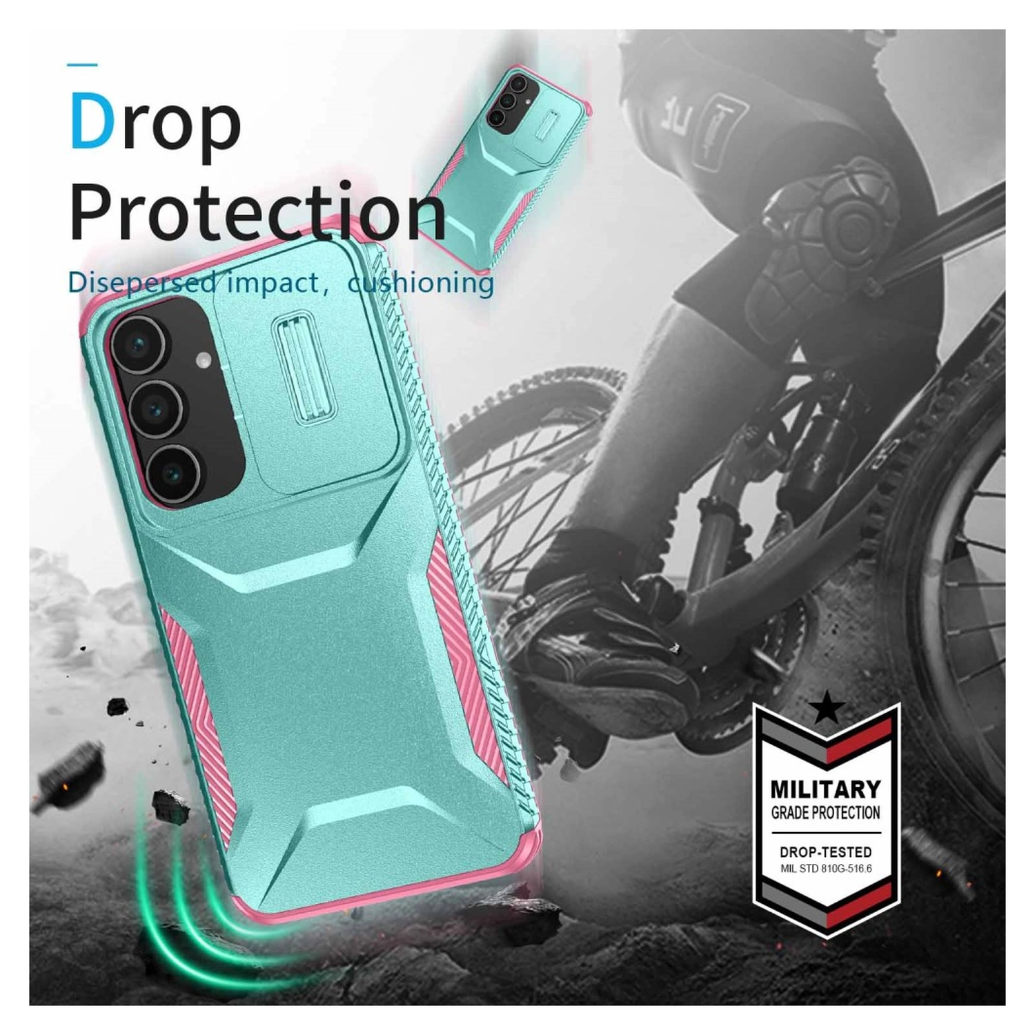 Samsung Galaxy S25 FE Hoesje Camera Slider Back Cover Schokbestendig Blauw Roze afbeelding 10