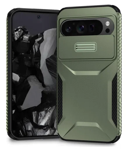 Google Pixel 10 Pro XL/9 Pro XL Hoesje Camera Slider Back Cover Shockproof Groen afbeelding 5