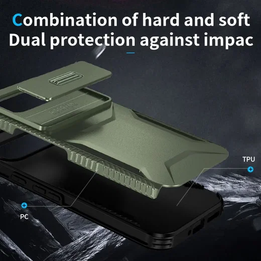 Google Pixel 10 Pro XL/9 Pro XL Hoesje Camera Slider Back Cover Shockproof Groen afbeelding 8