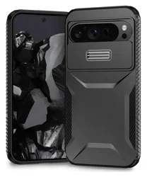 Google Pixel 10 Pro XL/9 Pro XL Hoesje Camera Slider Back Cover Shockproof Zwart afbeelding