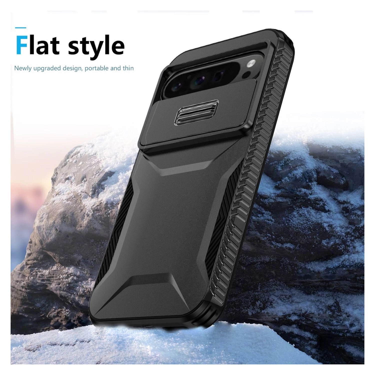 Google Pixel 10 Pro XL/9 Pro XL Hoesje Camera Slider Back Cover Shockproof Zwart afbeelding 8