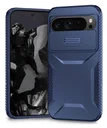 Google Pixel 10 Pro XL/9 Pro XL Hoesje Camera Slider Back Cover Shockproof Blauw