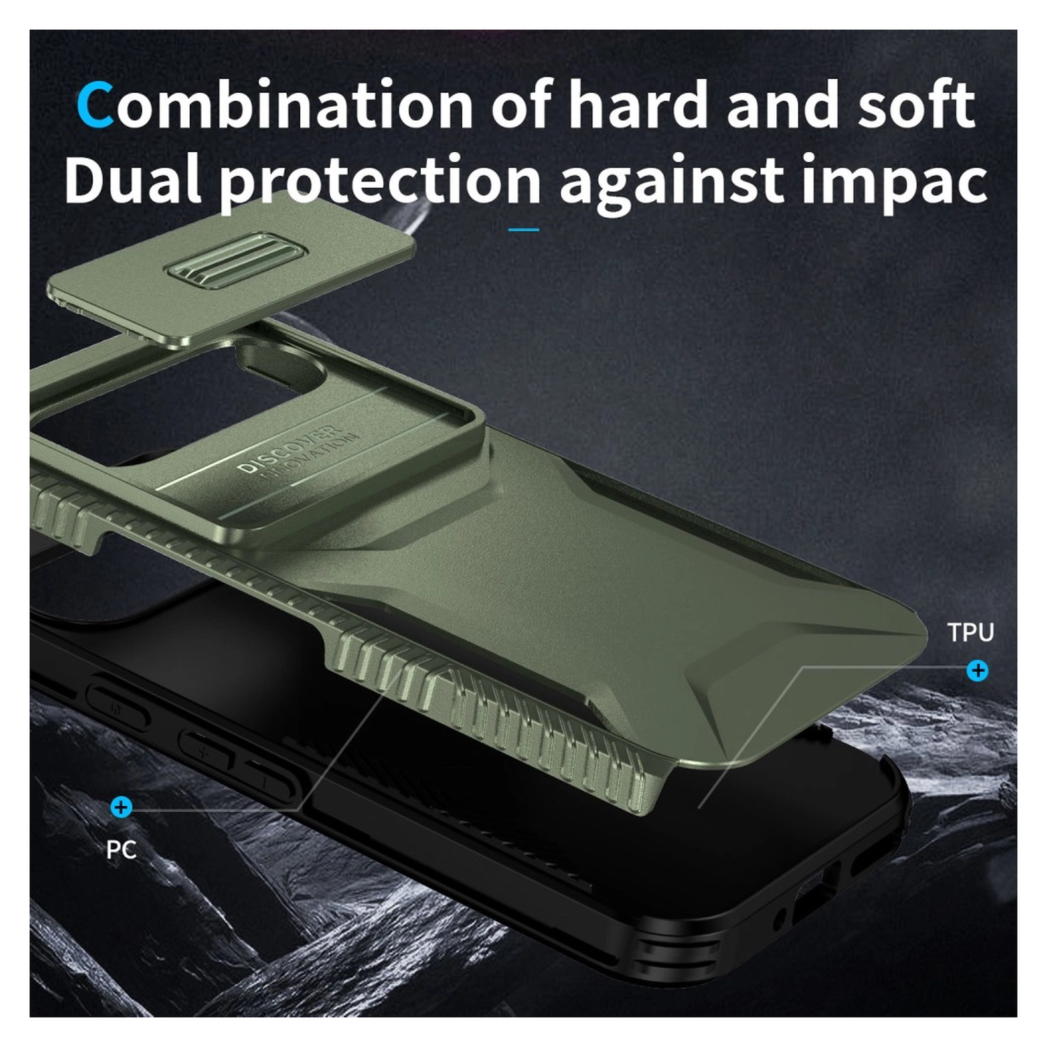 Google Pixel 10 Pro / 9 Pro Hoesje Camera Slider Back Cover Schokbestendig Groen afbeelding 10