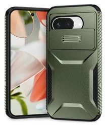 Google Pixel 9a Hoesje Camera Slider Back Cover Schokbestendig Groen afbeelding