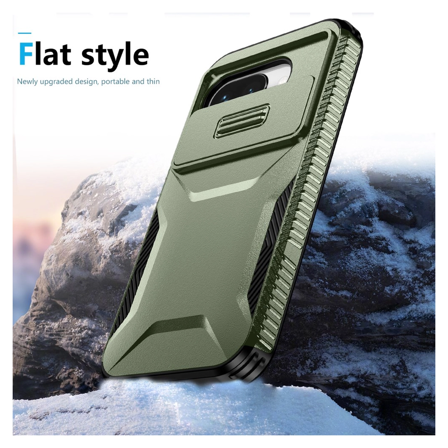 Google Pixel 9a Hoesje Camera Slider Back Cover Schokbestendig Groen afbeelding 8