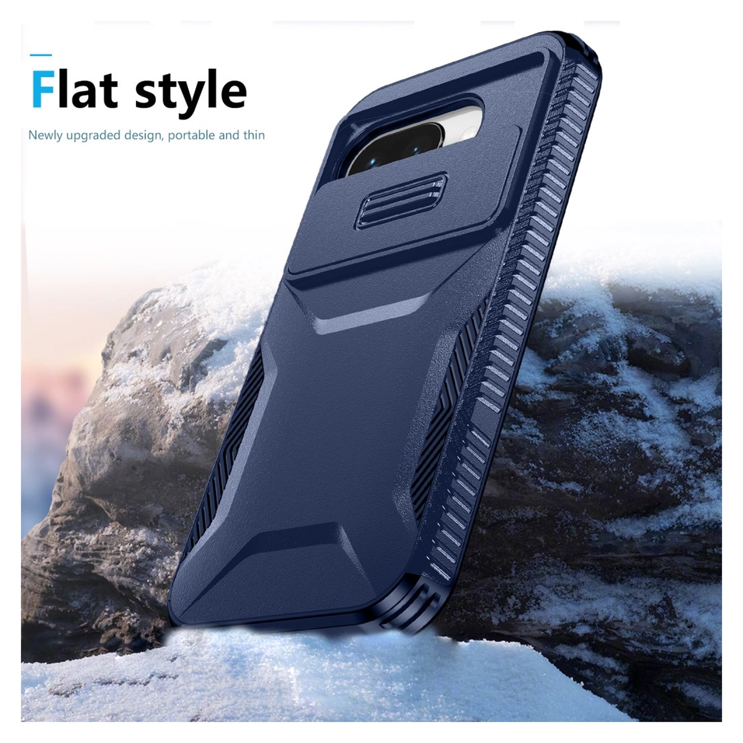 Google Pixel 9a Hoesje Camera Slider Back Cover Schokbestendig Blauw afbeelding 8