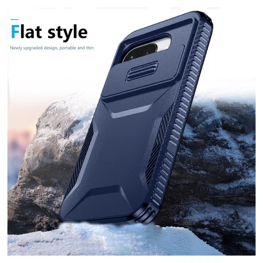Google Pixel 9a Hoesje Camera Slider Back Cover Schokbestendig Blauw afbeelding 8