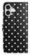 Apple iPhone 16 Hoesje Portemonnee Book Case Polka Dot Zwart afbeelding 6