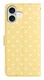 Apple iPhone 16 Hoesje Portemonnee Book Case Polka Dot Geel afbeelding 6