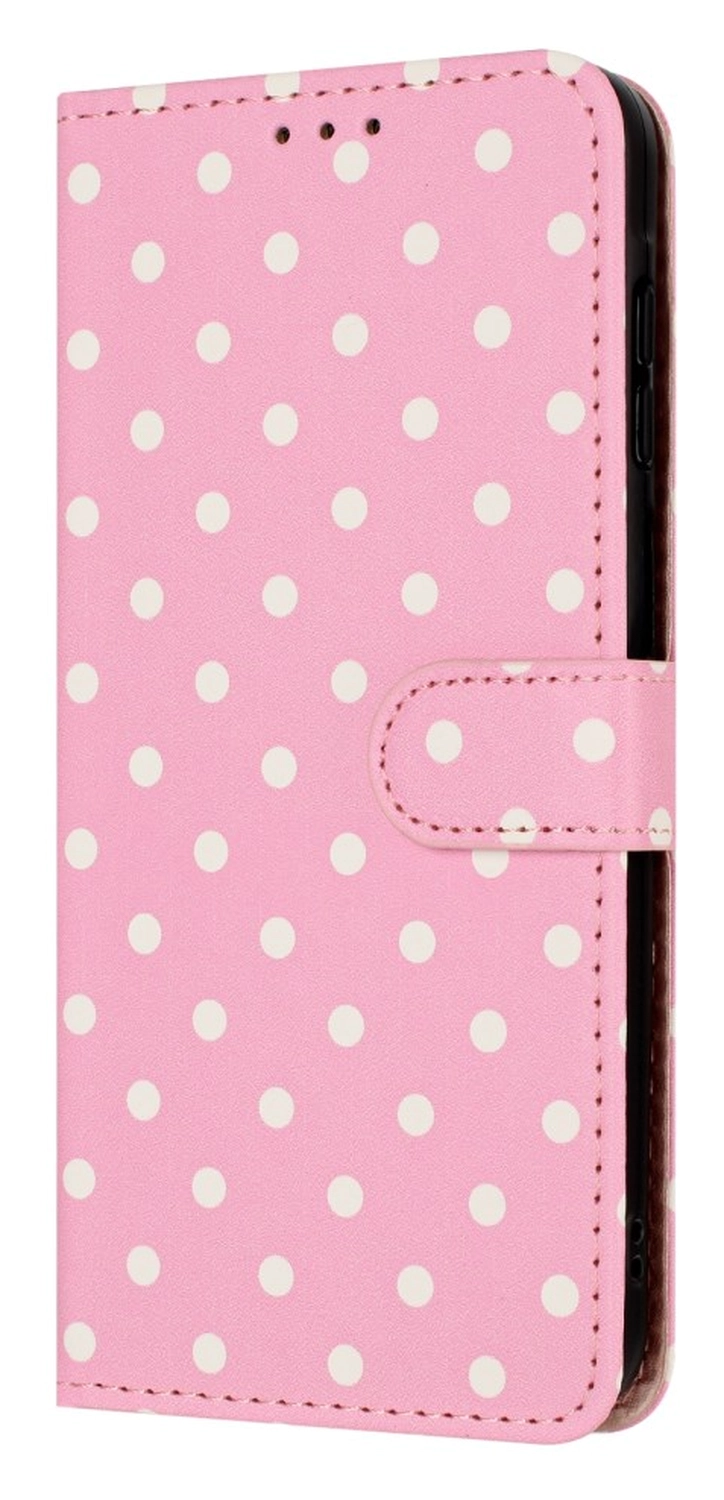 Apple iPhone 16 Hoesje Portemonnee Book Case Polka Dot Roze afbeelding 12
