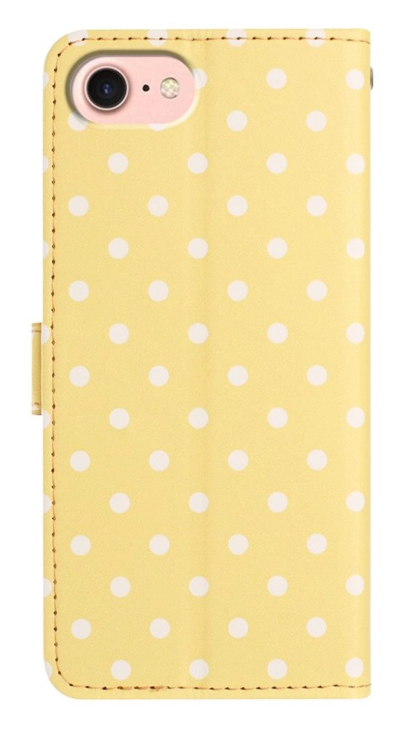 Apple iPhone 17e / 16e Hoesje Portemonnee Book Case Polka Dot Geel afbeelding 10