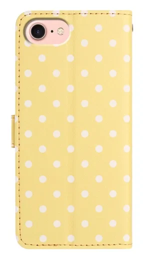 Apple iPhone 17e / 16e Hoesje Portemonnee Book Case Polka Dot Geel afbeelding 10