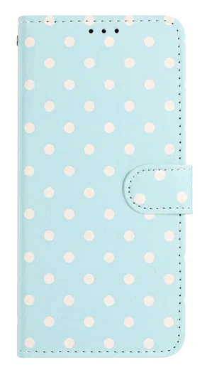 Apple iPhone 17e / 16e Hoesje Portemonnee Book Case Polka Dot Blauw afbeelding 11