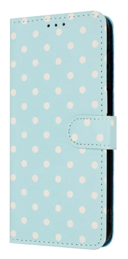 Apple iPhone 17e / 16e Hoesje Portemonnee Book Case Polka Dot Blauw afbeelding 12