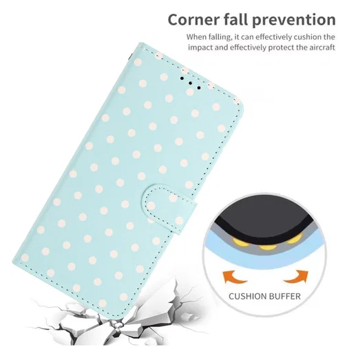 Apple iPhone 17e / 16e Hoesje Portemonnee Book Case Polka Dot Blauw afbeelding 8