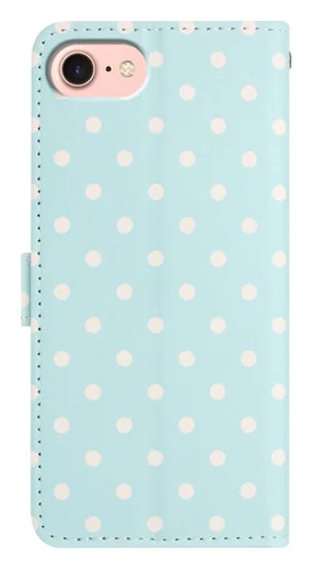Apple iPhone 17e / 16e Hoesje Portemonnee Book Case Polka Dot Blauw afbeelding 9