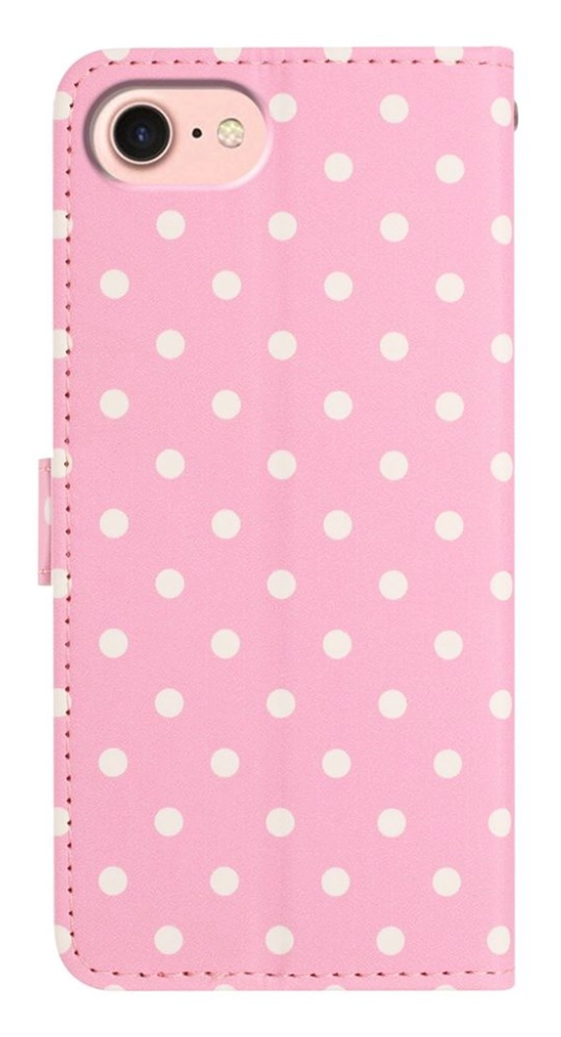 Apple iPhone 17e / 16e Hoesje Portemonnee Book Case Polka Dot Roze afbeelding 8
