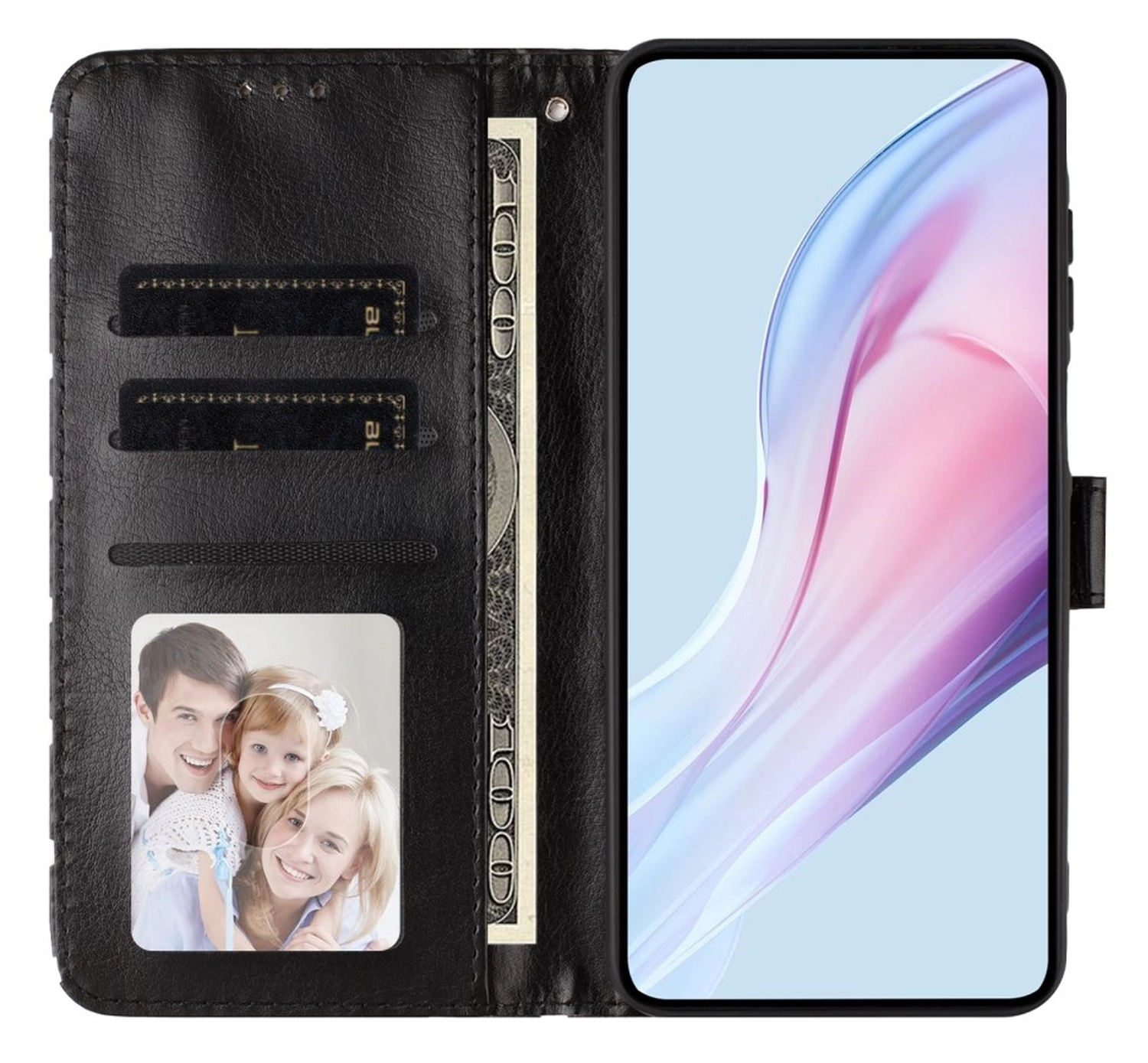Samsung Galaxy A56 Hoesje Portemonnee Book Case Polka Dot Zwart afbeelding 13