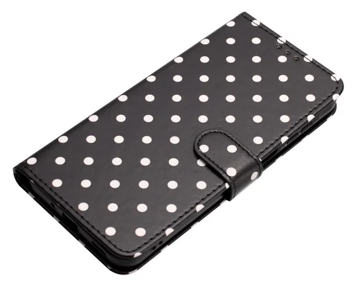 Samsung Galaxy A56 Hoesje Portemonnee Book Case Polka Dot Zwart afbeelding 2