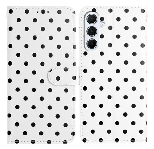 Samsung Galaxy A56 Hoesje Portemonnee Book Case Polka Dot Wit afbeelding 1