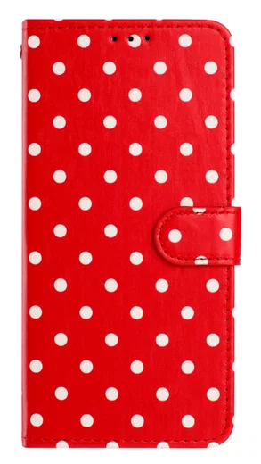 Samsung Galaxy A56 Hoesje Portemonnee Book Case Polka Dot Rood afbeelding 11