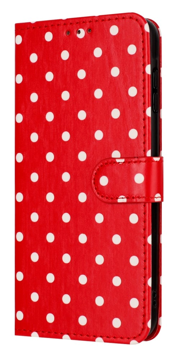 Samsung Galaxy A56 Hoesje Portemonnee Book Case Polka Dot Rood afbeelding 12