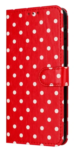 Samsung Galaxy A56 Hoesje Portemonnee Book Case Polka Dot Rood afbeelding 12