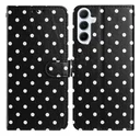 Samsung Galaxy A55 Hoesje Portemonnee Book Case Polka Dot Zwart