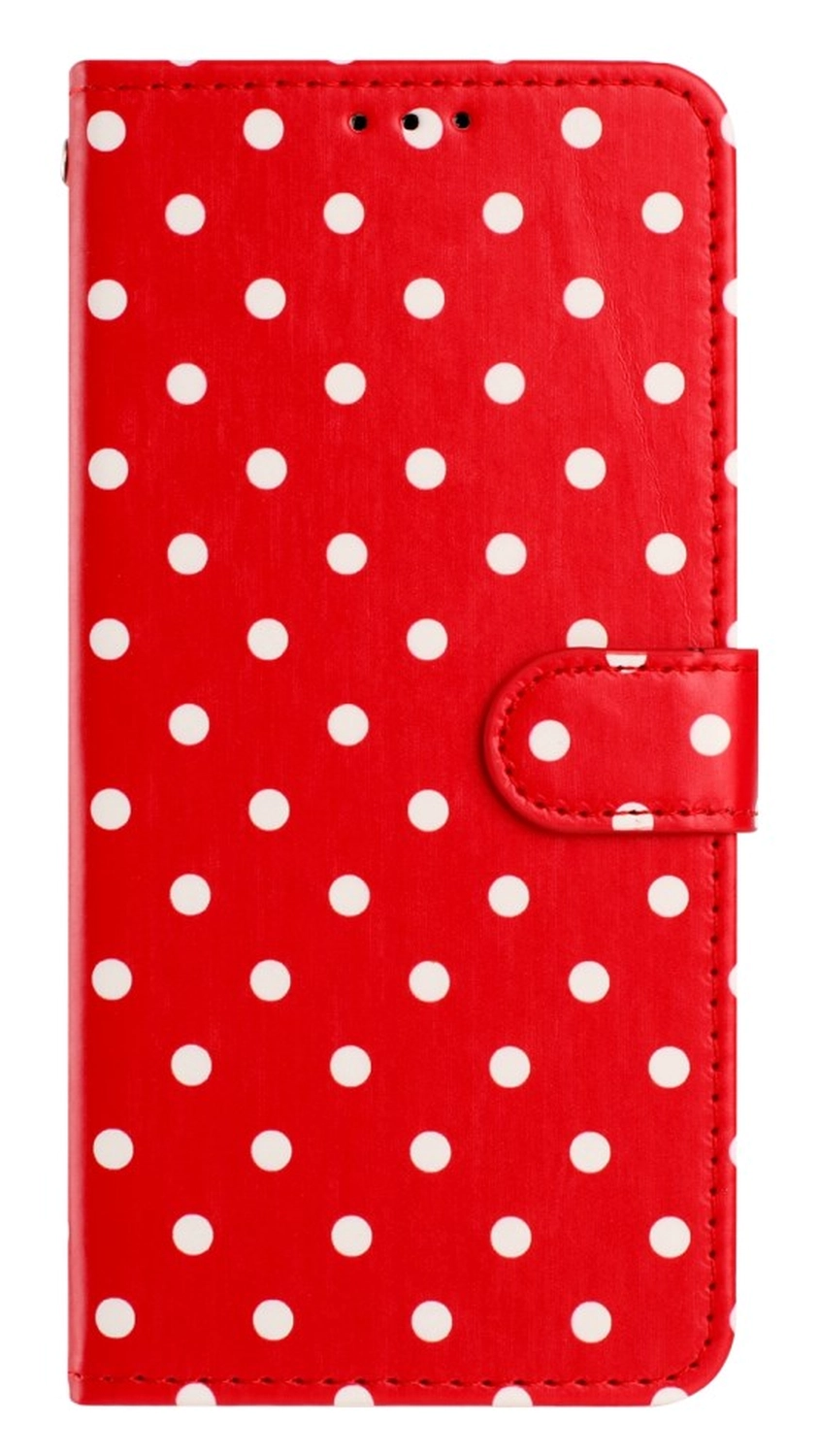 Samsung Galaxy A55 Hoesje Portemonnee Book Case Polka Dot Rood afbeelding 11
