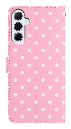 Samsung Galaxy A35 Hoesje Portemonnee Book Case Polka Dot Roze afbeelding 6