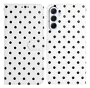 Samsung Galaxy A35 Hoesje Portemonnee Book Case Polka Dot Wit
