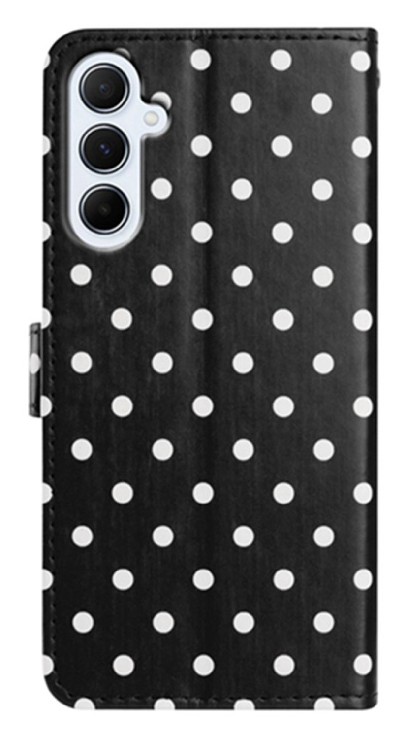 Samsung Galaxy A17 / A26 Hoesje Portemonnee Book Case Polka Dot Zwart afbeelding 6