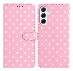 Samsung Galaxy A17 / A26 Hoesje Portemonnee Book Case Polka Dot Roze afbeelding
