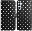 Samsung Galaxy A16 Hoesje Portemonnee Book Case Polka Dot Zwart