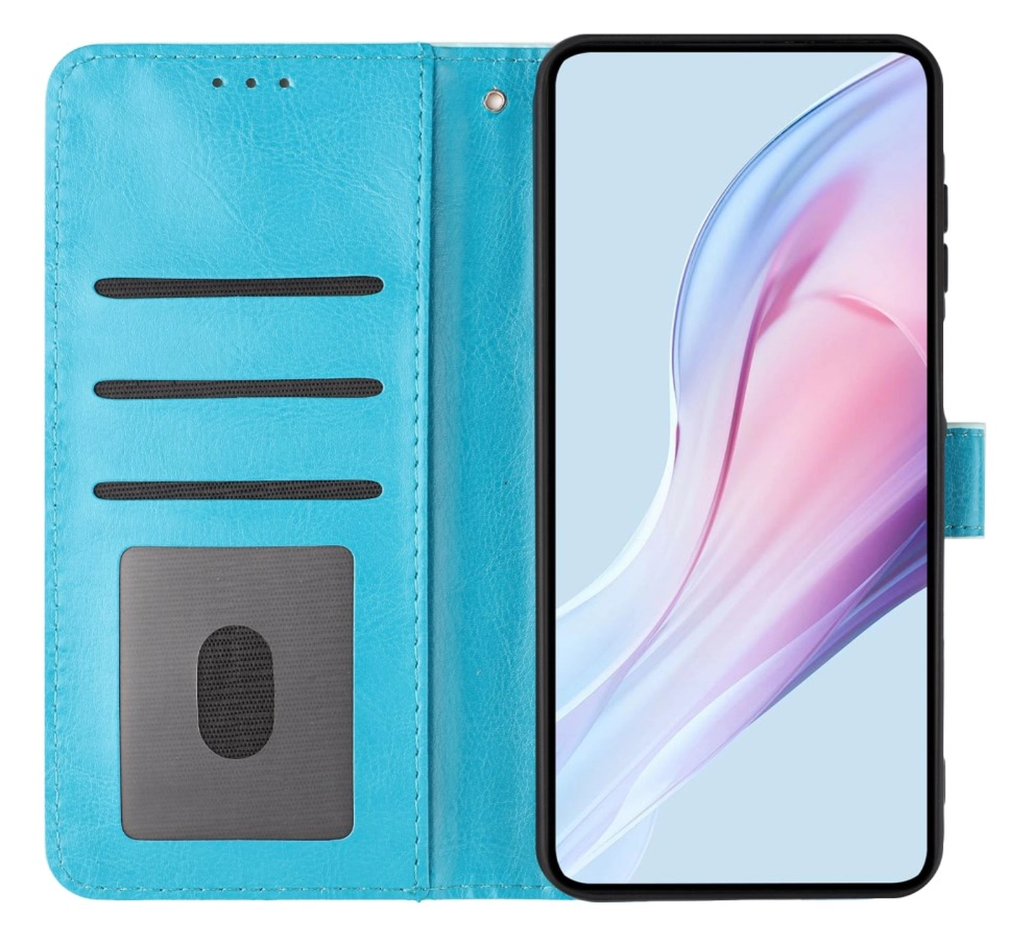 Samsung Galaxy A16 Hoesje Portemonnee Book Case Polka Dot Blauw afbeelding 5