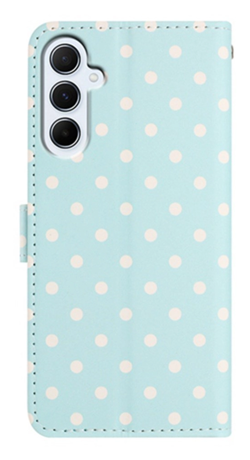 Samsung Galaxy A16 Hoesje Portemonnee Book Case Polka Dot Blauw afbeelding 6