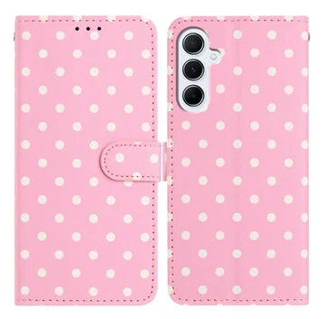 Samsung Galaxy A16 Hoesje Portemonnee Book Case Polka Dot Roze