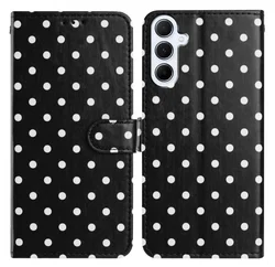 Samsung Galaxy S25 FE Hoesje Portemonnee Book Case Polka Dot Zwart afbeelding