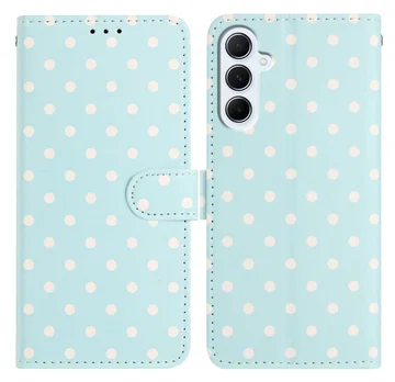 Samsung Galaxy S25 FE Hoesje Portemonnee Book Case Polka Dot Blauw