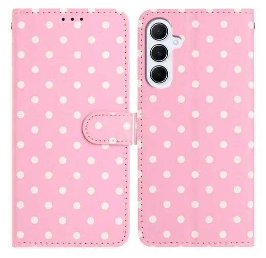 Samsung Galaxy S25 FE Hoesje Portemonnee Book Case Polka Dot Roze afbeelding 1