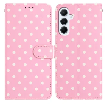 Samsung Galaxy S25 FE Hoesje Portemonnee Book Case Polka Dot Roze