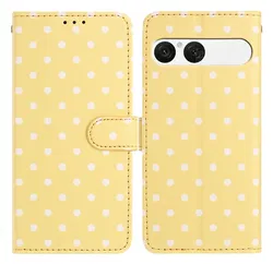 Sony Xperia 10 VII Hoesje Portemonnee Book Case Polka Dot Geel afbeelding
