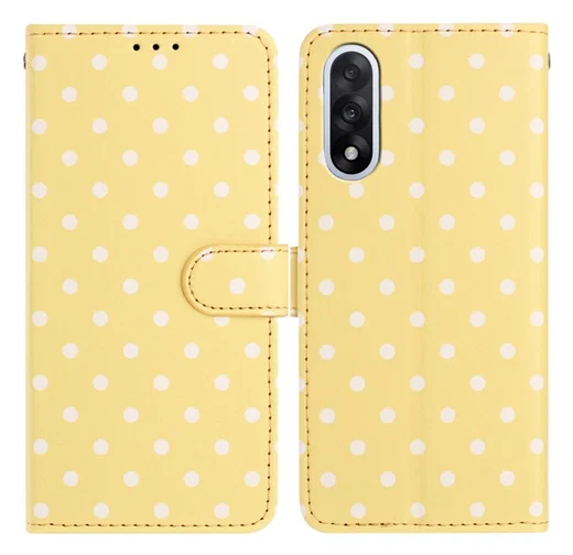 OnePlus Nord 5 Hoesje Portemonnee Book Case Polka Dot Geel afbeelding 1